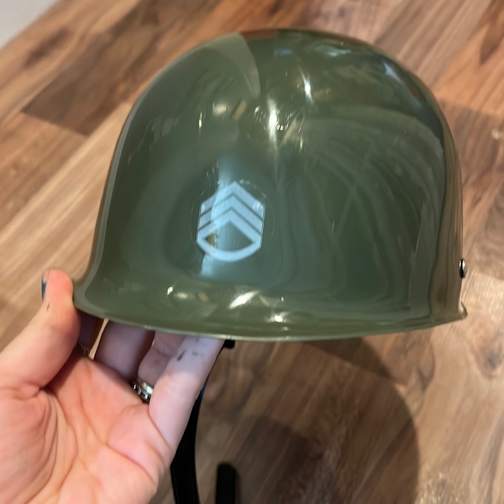 Plastic green army helmet